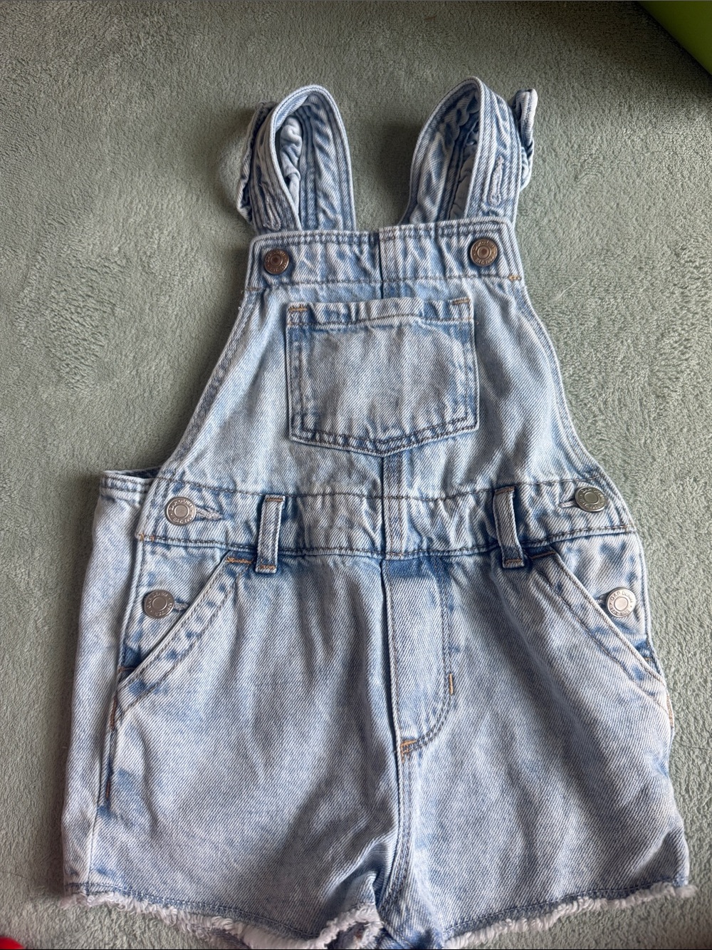 GAP Light Blue Denim Short Overalls for Kids